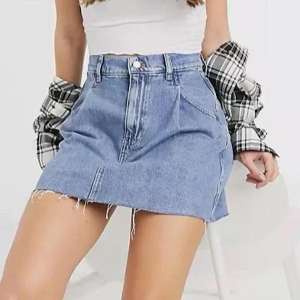 Free People Denim‎ Cosmico Flirt Mini Skirt Womens Size 26 Blue Jean